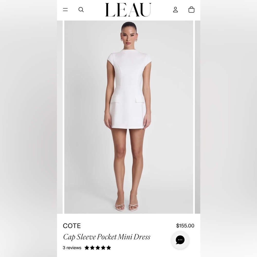 LEAU Cote Cap Sleeve Pocket Mini Dress